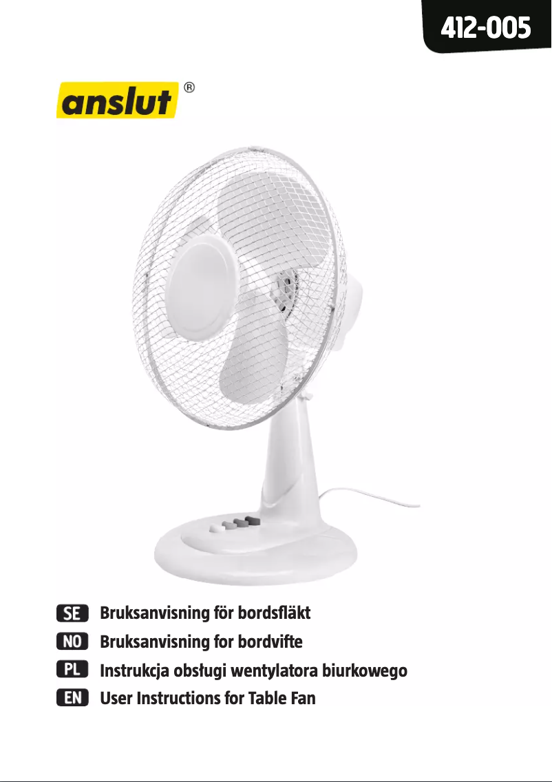 Page 1 de la notice Manuel utilisateur Anslut 412-005