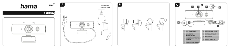 Page 1 de la notice Manuel utilisateur Hama C-900 Pro