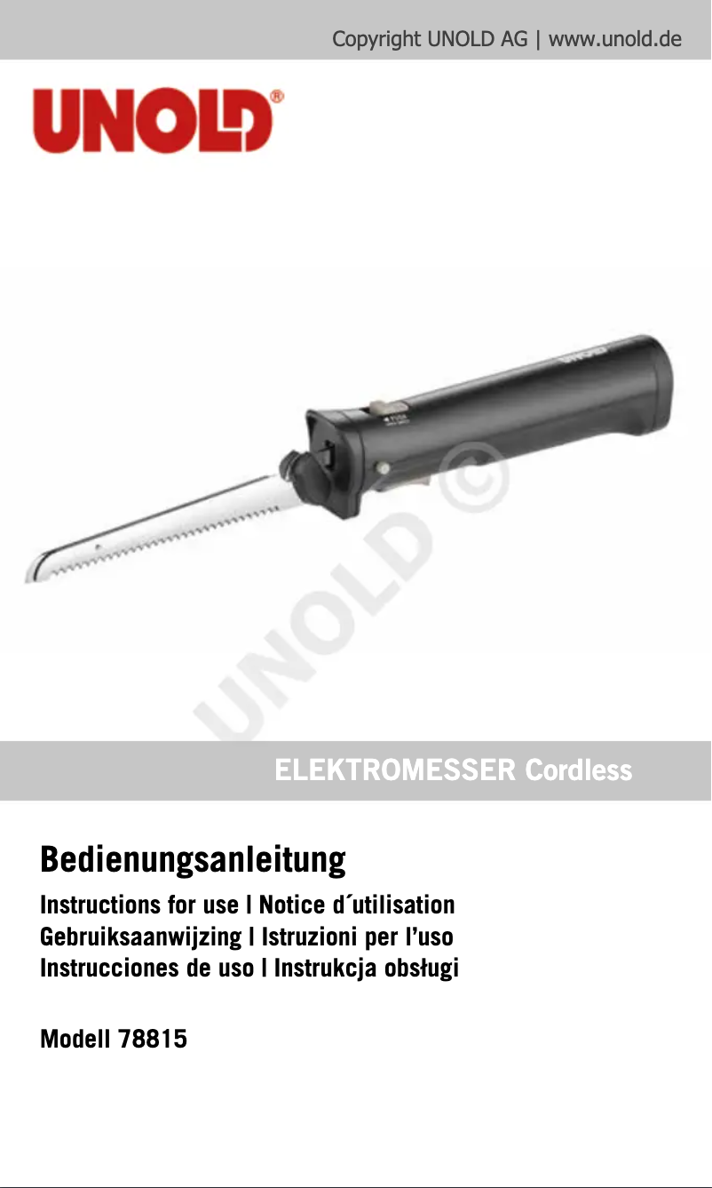 Image de la première page du manuel de l'appareil 78815