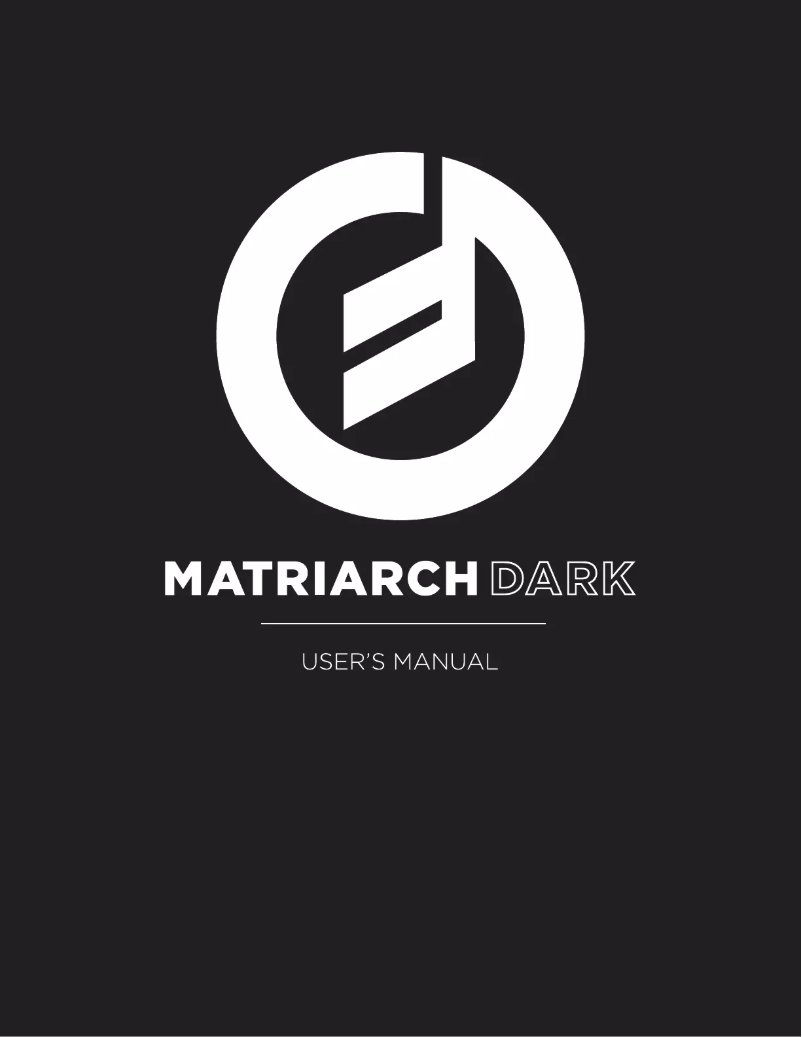 Page n°1 - Manuel utilisateur Moog Matriarch Dark