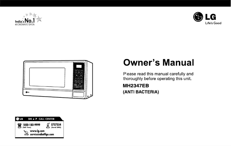 Page 1 de la notice Manuel utilisateur LG MH2347EB