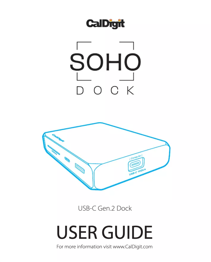 Page 1 de la notice Manuel utilisateur CalDigit USB Type-C SOHO Dock