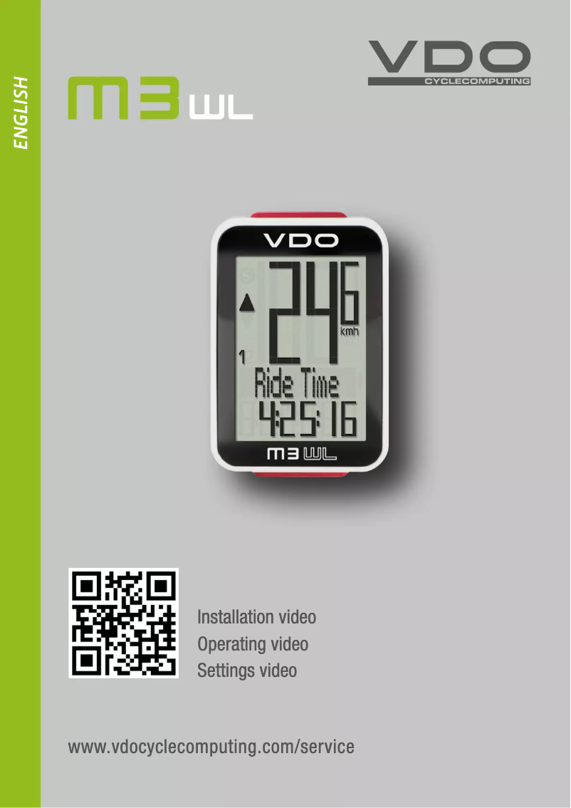 Page n°1 - Manuel utilisateur VDO M3 WL