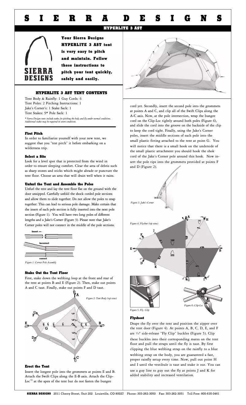 Página 1 del manual Manual de usuario Sierra Designs Hyperlite 3 AST