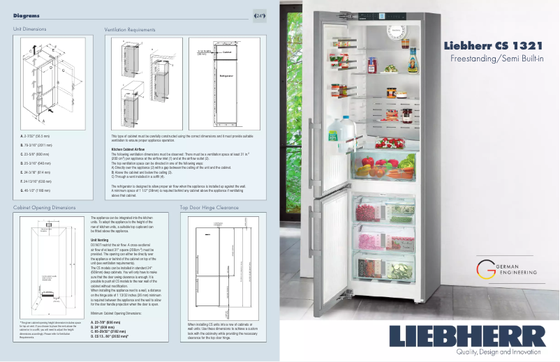 Page 1 de la notice Fiche technique Liebherr CS-1321