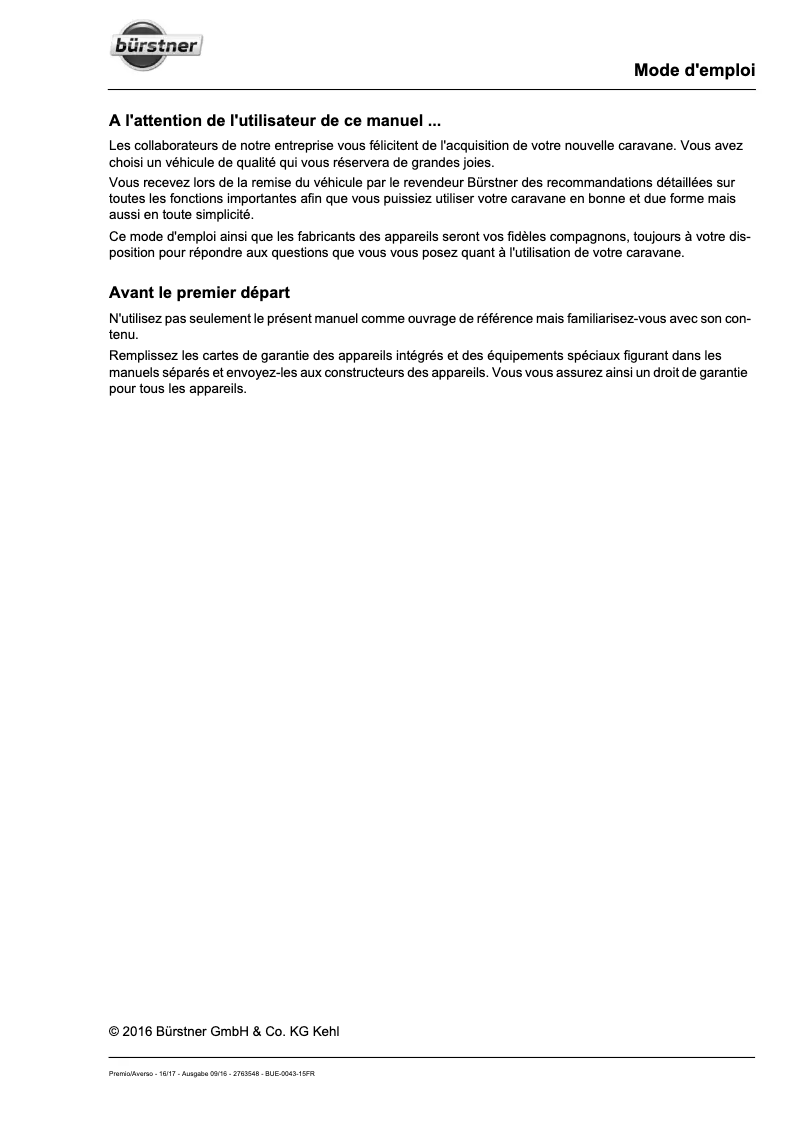 Image de la première page du manuel de l'appareil Averso (2017)