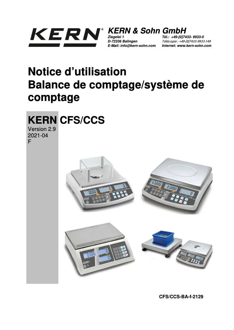 Image de la première page du manuel de l'appareil CCS 150K0.01L