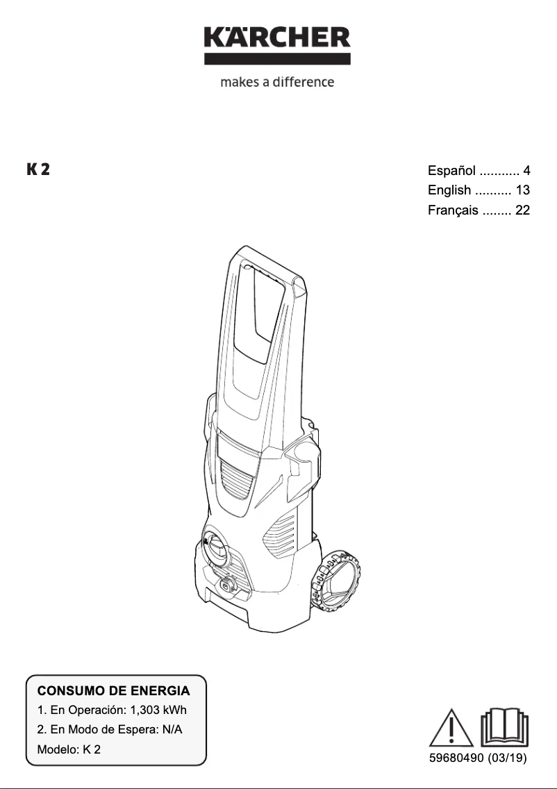 Page n°1 - Manuel utilisateur Kärcher K2 Home