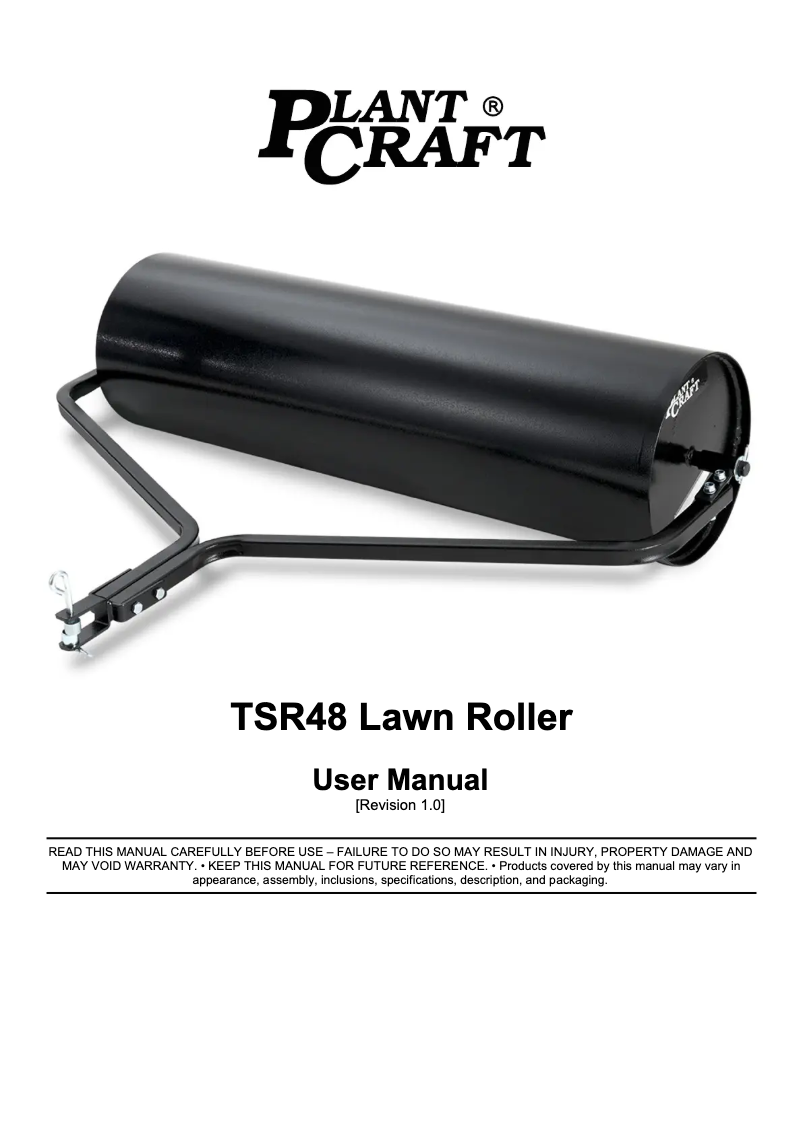 Page n°1 - Manuel utilisateur Plant Craft TSR48