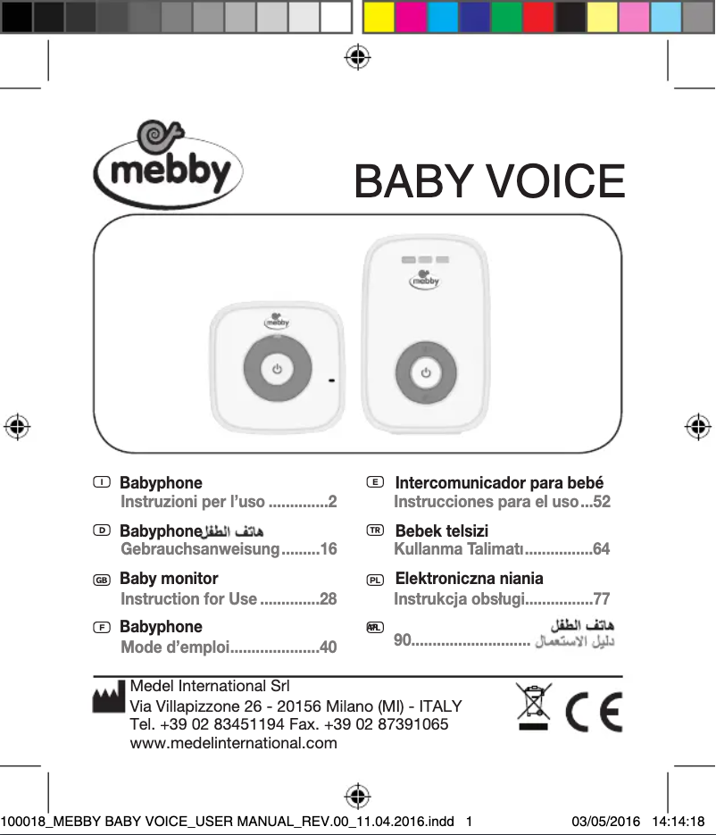 Page 1 de la notice Manuel utilisateur Mebby Baby voice