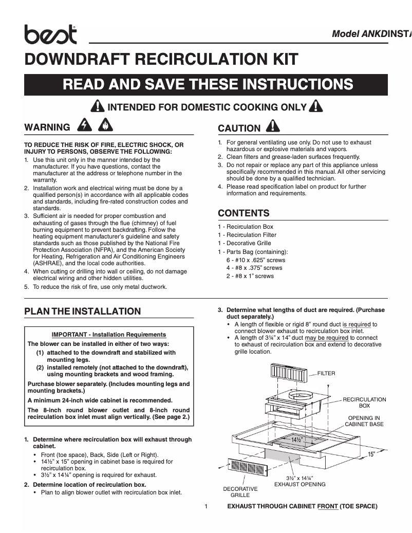 Página 1 del manual Guía de instalación Best ANKD