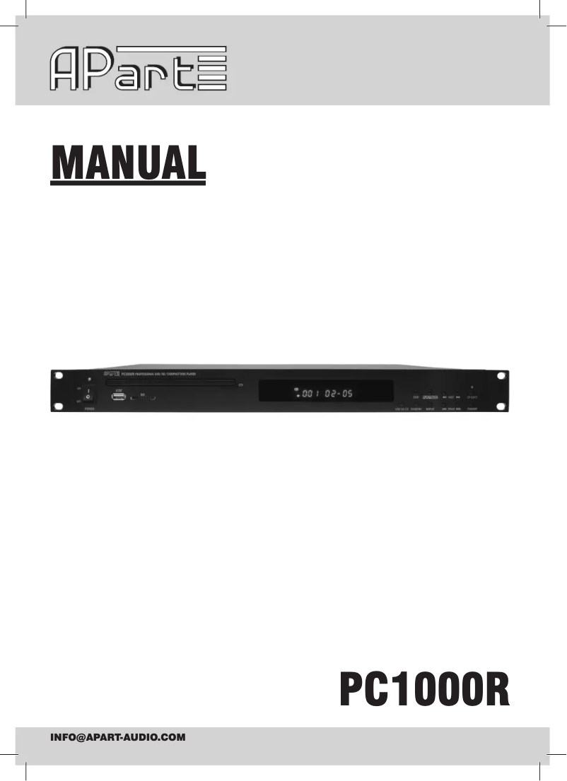 Image de la première page du manuel de l'appareil PC1000R