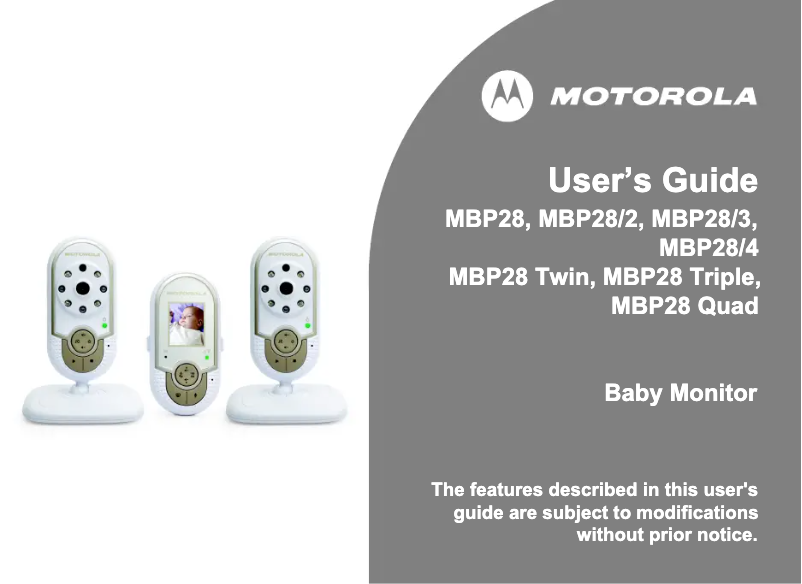 Page n°1 - Manuel utilisateur Motorola MBP28/2