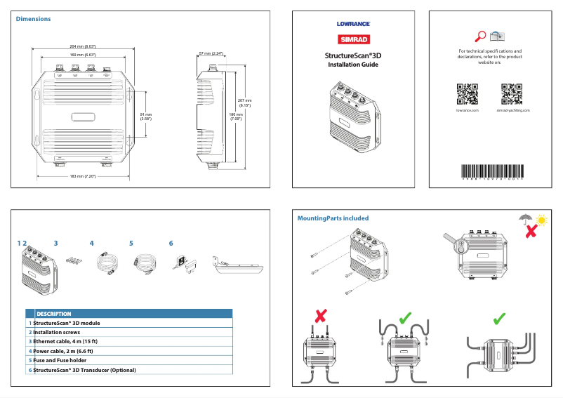 Page 1 de la notice Manuel utilisateur Simrad StructureScan 3D Module