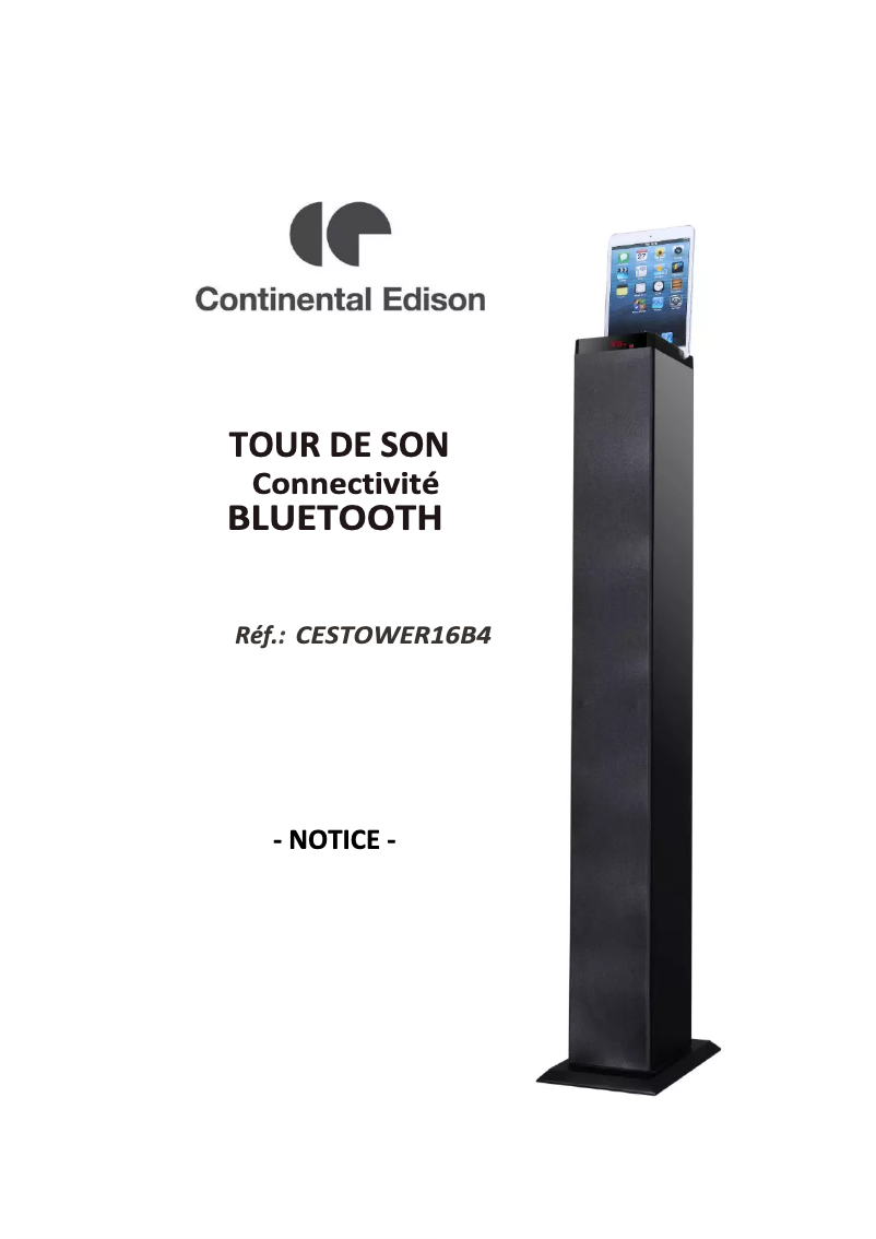 Page 1 de la notice Manuel utilisateur Continental Edison CESTOWER16B4