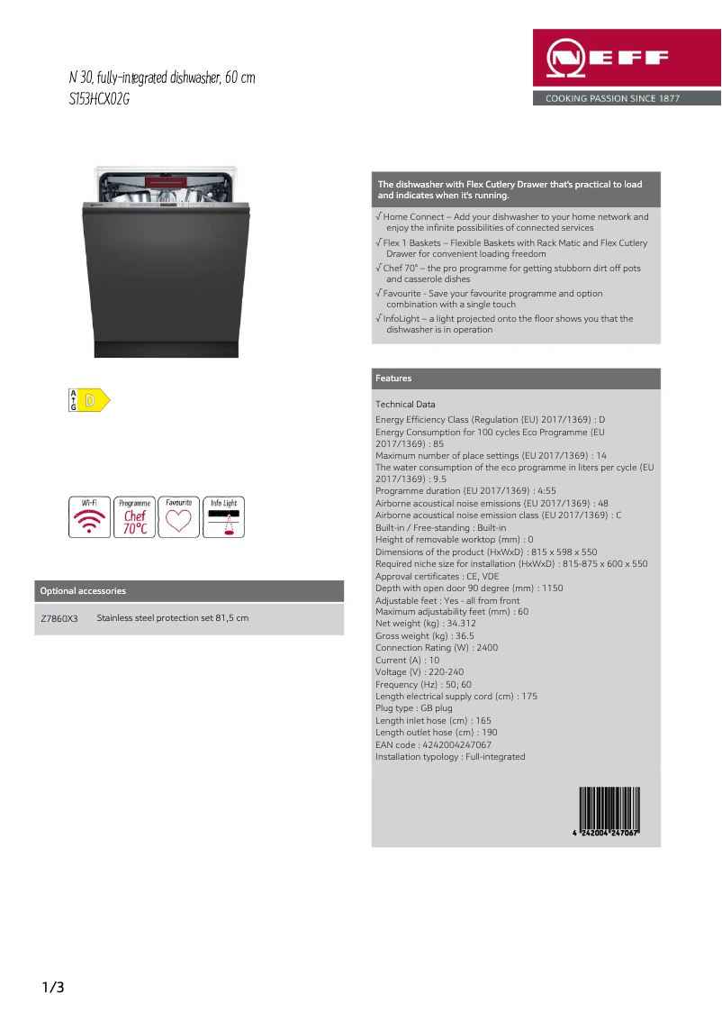 Image de la première page du manuel de l'appareil S153HCX02G
