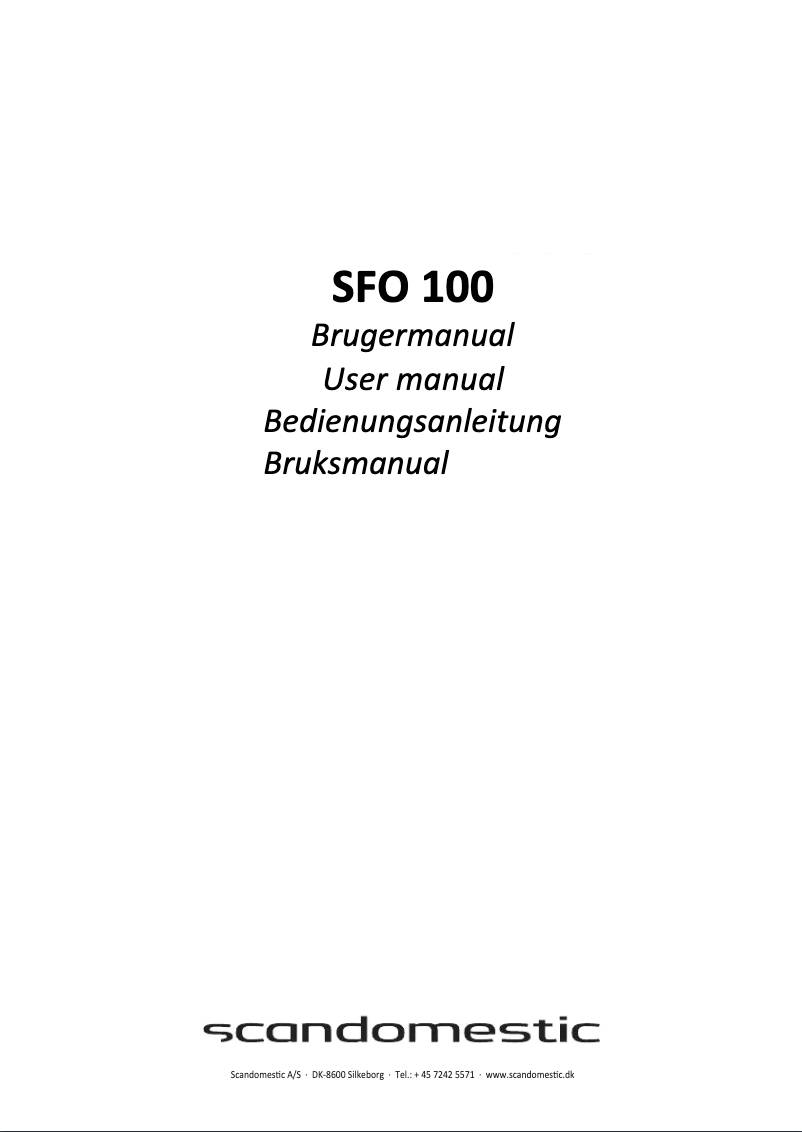 Page n°1 - Manuel utilisateur Scandomestic SFO 100