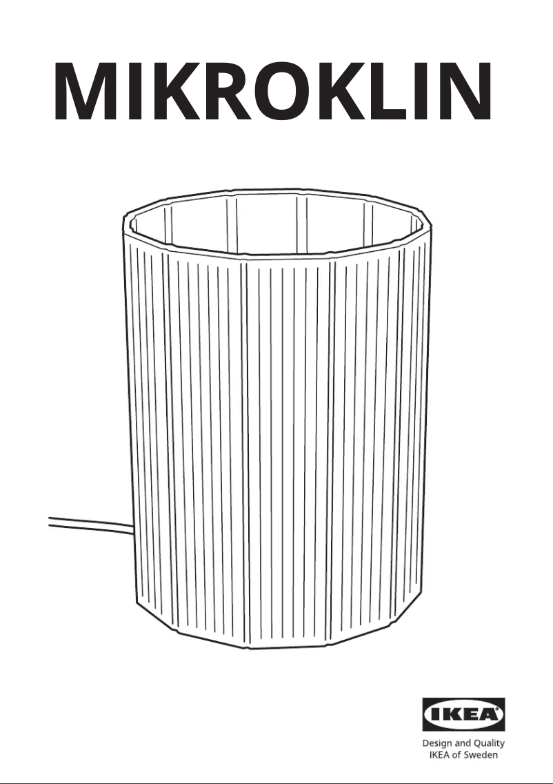 Image de la première page du manuel de l'appareil MIKROKLIN 404.876.12