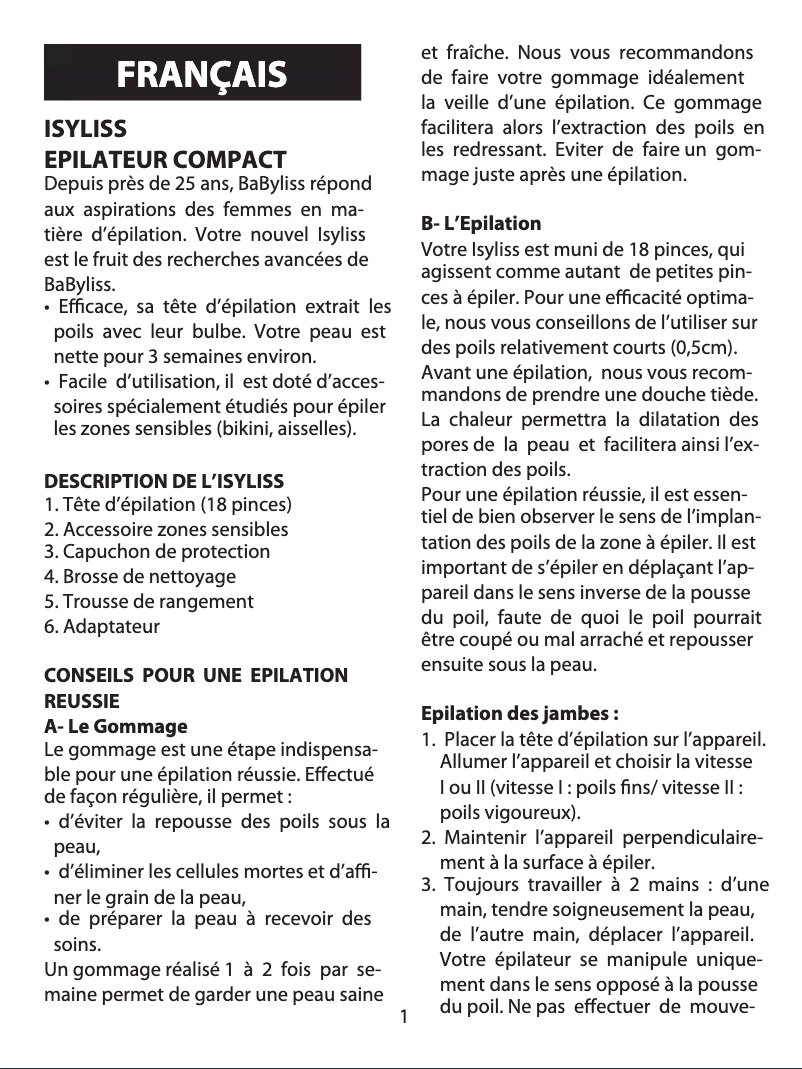 Image de la première page du manuel de l'appareil Isyliss G380E