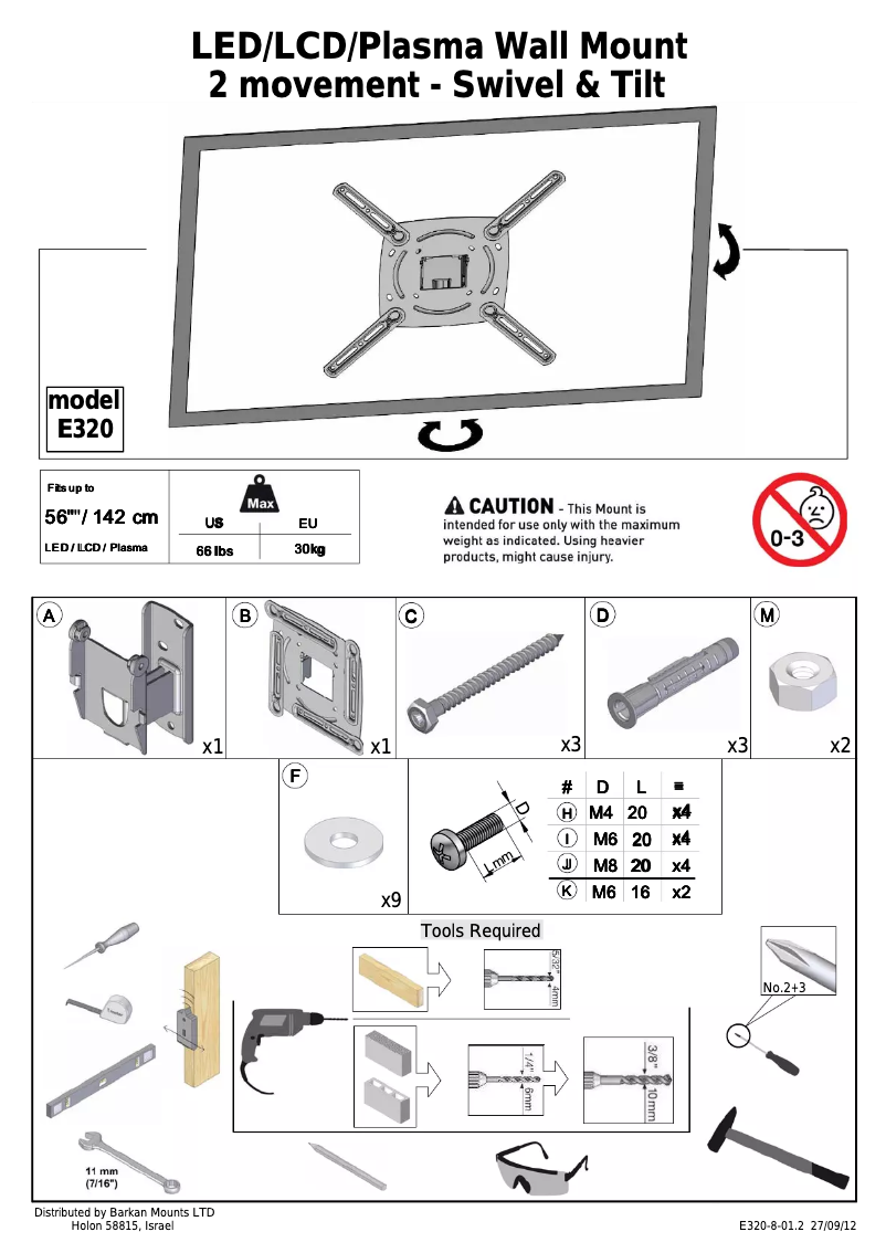 Page 1 de la notice Manuel utilisateur Barkan E320