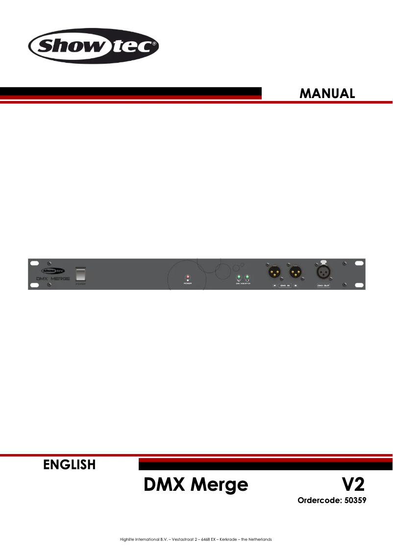 Image de la première page du manuel de l'appareil DMX Merge
