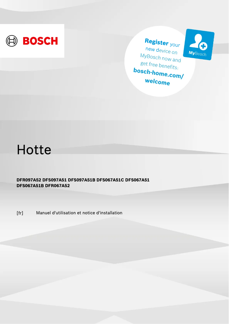 Page 1 de la notice Manuel utilisateur Bosch DFS097A51