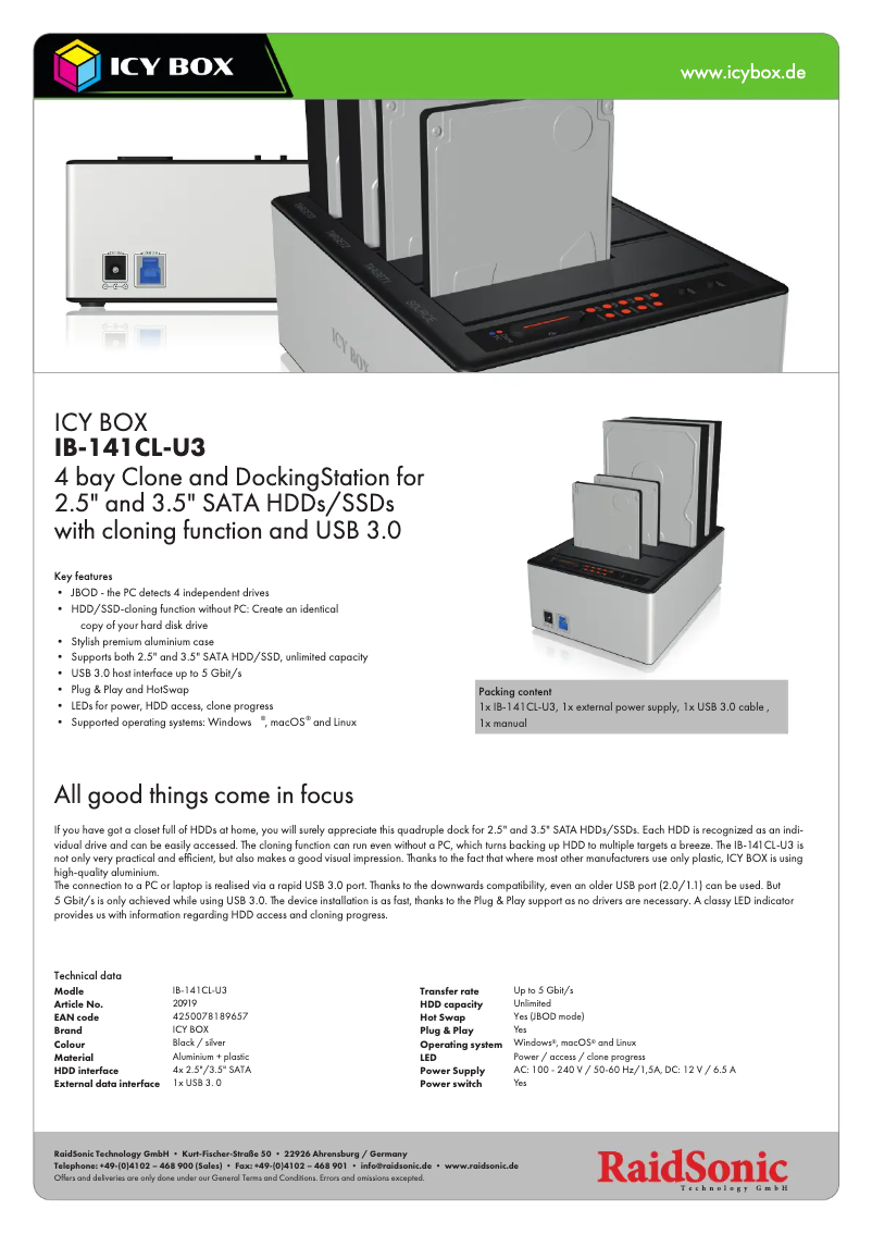 Image de la première page du manuel de l'appareil IB-141CL-U3