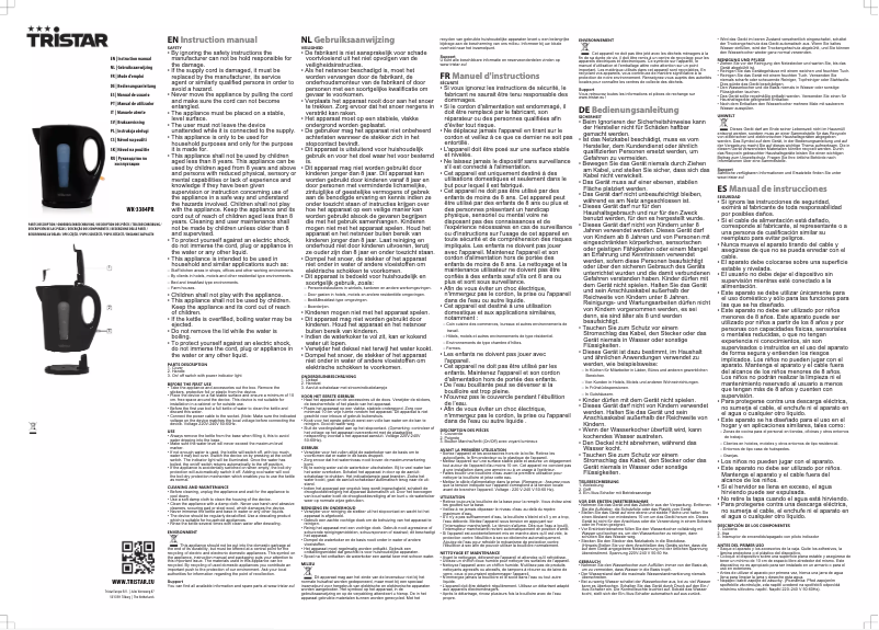 Image de la première page du manuel de l'appareil WK-3384PR