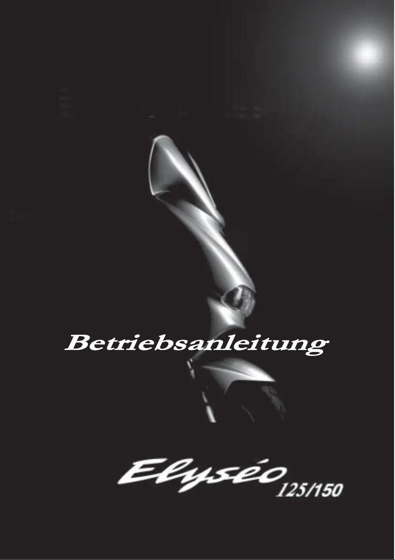 Image de la première page du manuel de l'appareil Elyseo 150cc