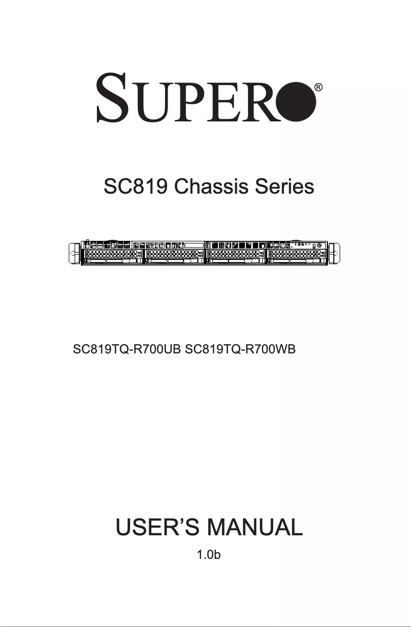Page 1 de la notice Manuel utilisateur Supermicro SuperChassis SC819