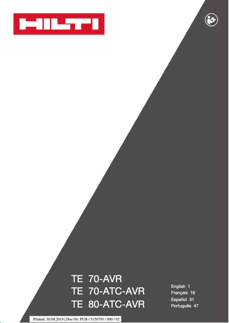 Página 1 del manual Manual de usuario Hilti TE 70-AVR