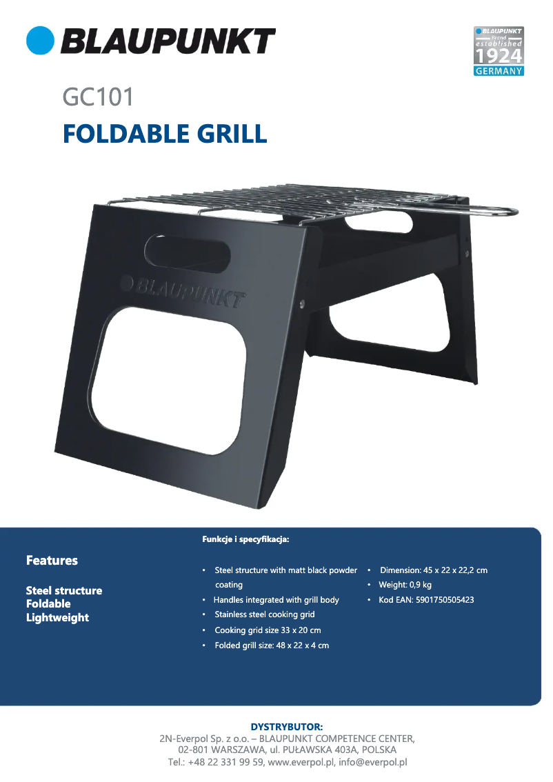 Page n°1 - Fiche technique Blaupunkt GC101