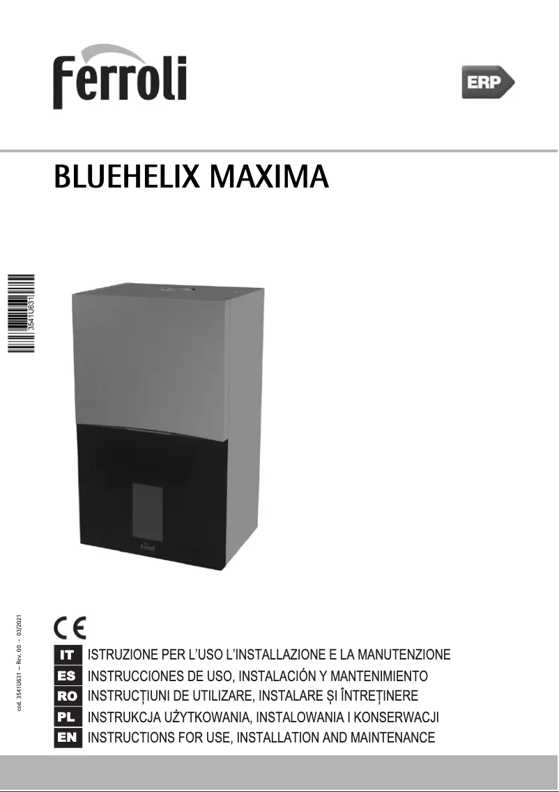 Page n°1 - Manuel utilisateur Ferroli Bluehelix Maxima
