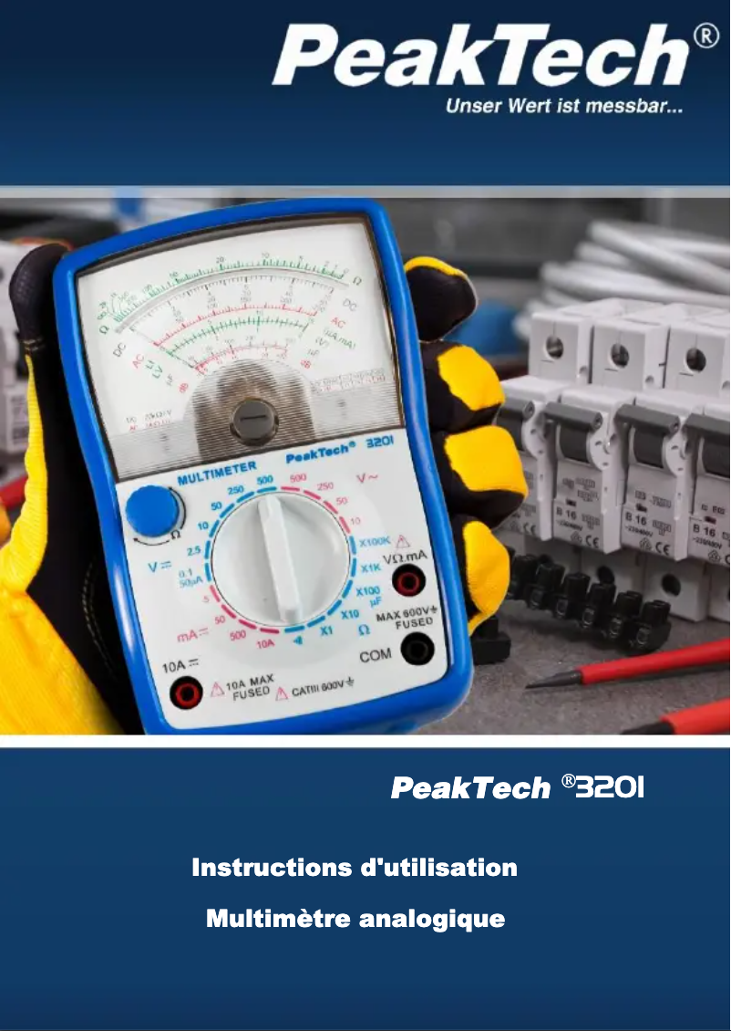 Page n°1 - Manuel utilisateur PeakTech 3201