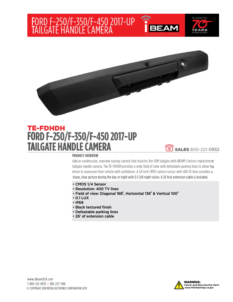 Page 1 de la notice Fiche technique Metra TE-FDHDH