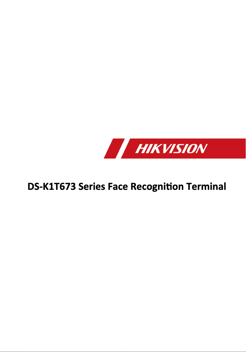 Page n°1 - Manuel utilisateur Hikvision DS-K1T673DX