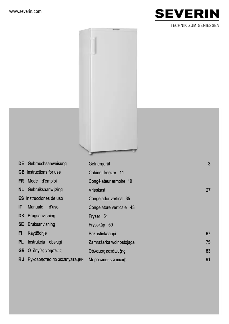 Page 1 de la notice Mode d'emploi Severin KS 9809