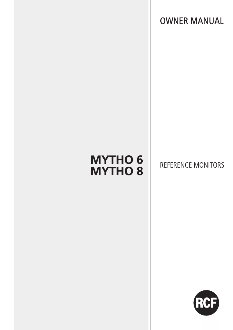 Image de la première page du manuel de l'appareil MYTHO 8