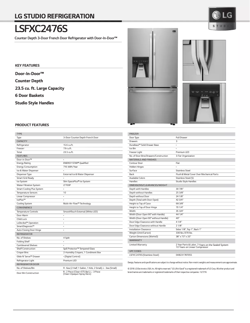 Image de la première page du manuel de l'appareil LSFXC2476