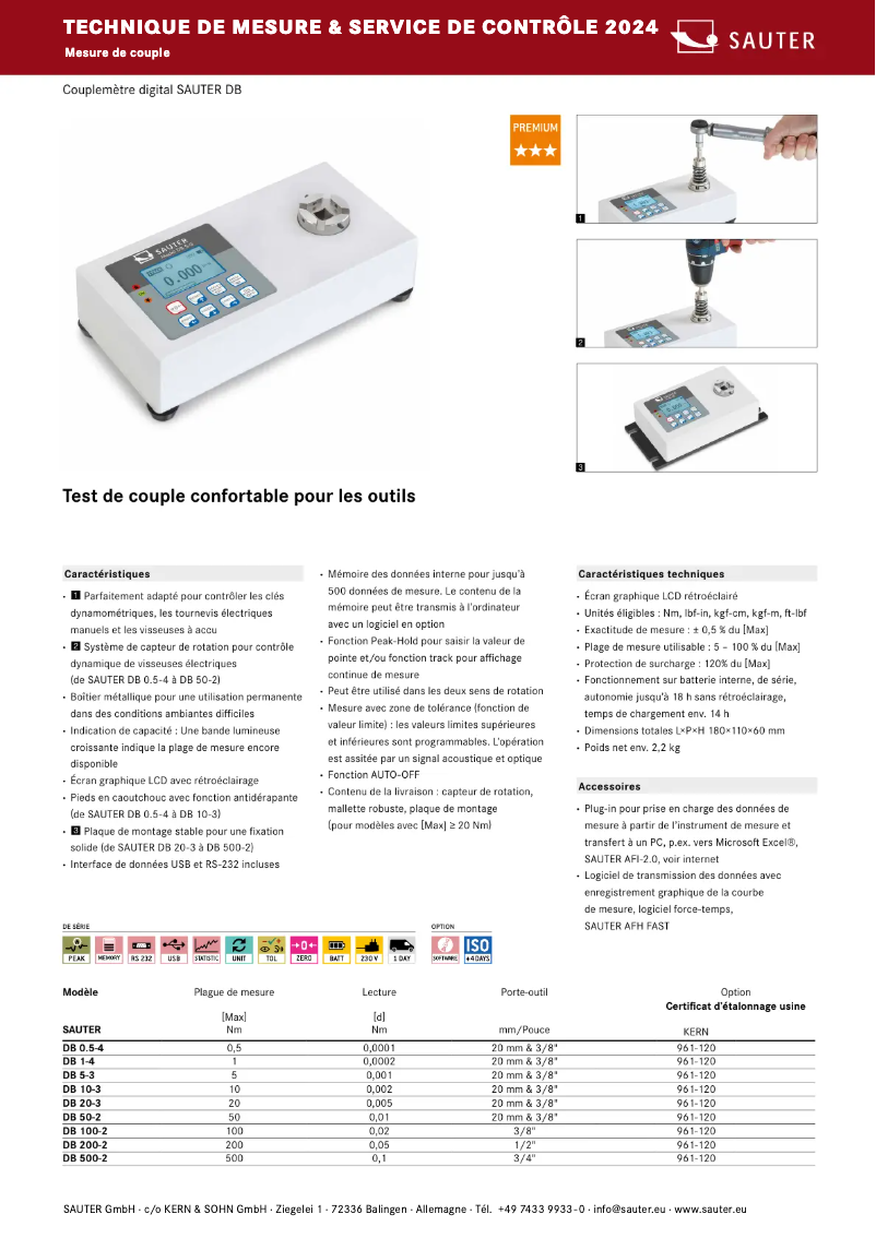 Page 1 de la notice Brochure Kern DB 200-2