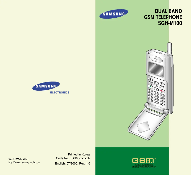 Page 1 de la notice Manuel utilisateur Samsung SGH-M100SA