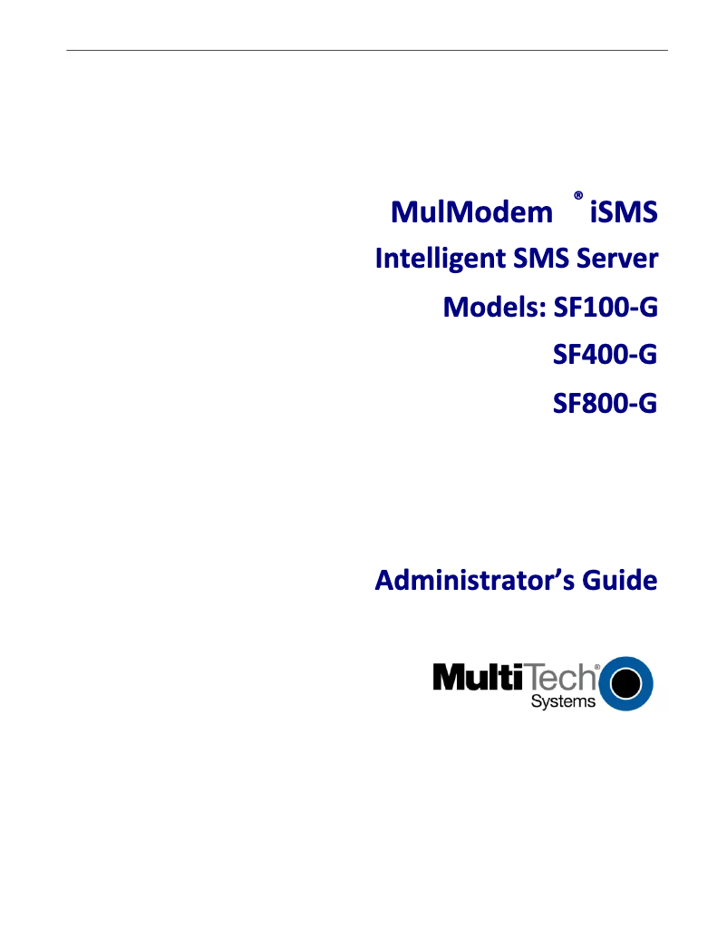 Page 1 de la notice Manuel utilisateur Multitech SF400-G-EU