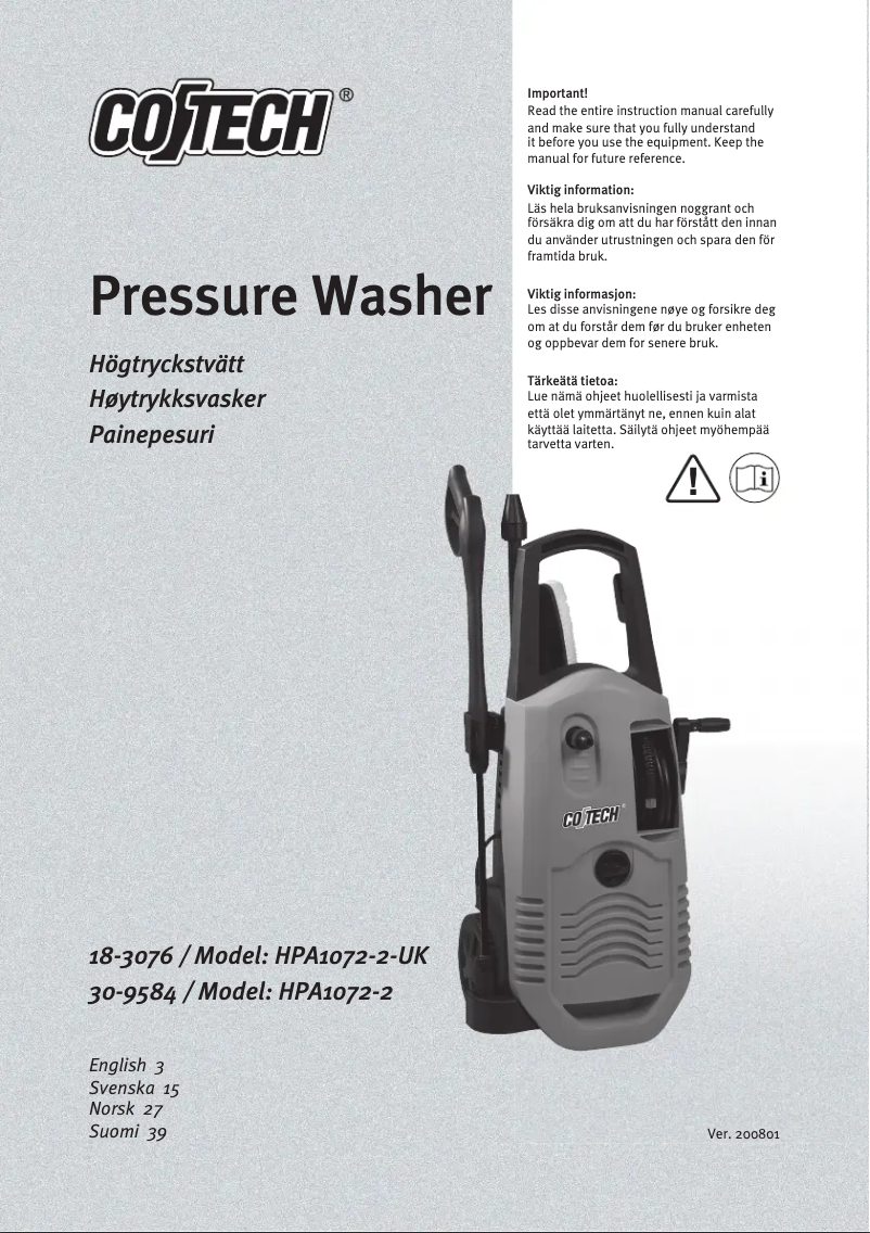 Page 1 de la notice Manuel utilisateur Cotech HPA1072-2