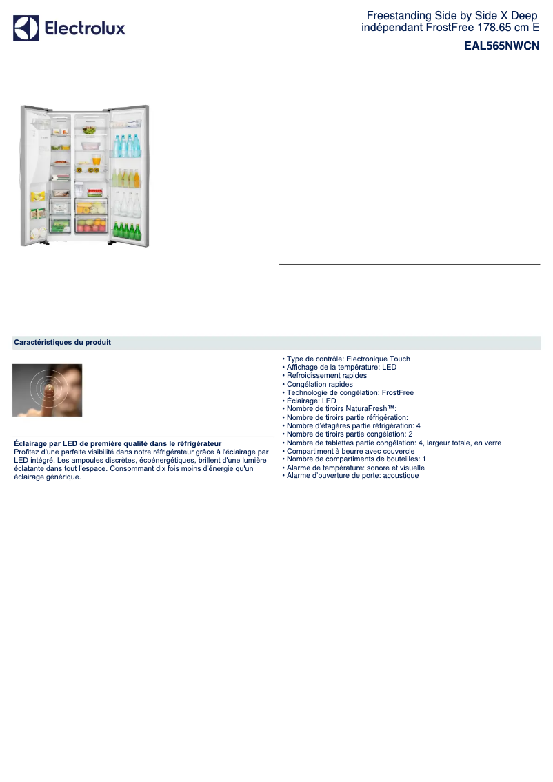 Image de la première page du manuel de l'appareil EAL565NWCN