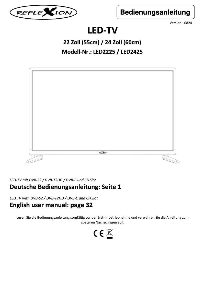 Page n°1 - Manuel utilisateur Reflexion LED2225