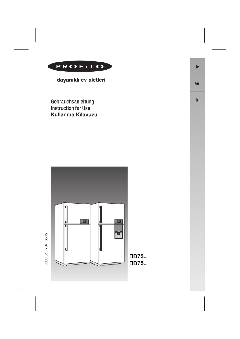 Page 1 of the manual User Manual Profilo BD7310ANF