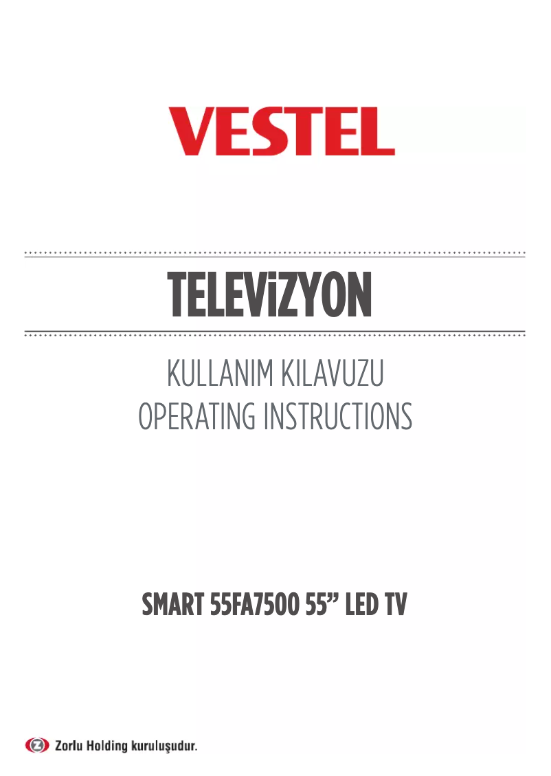 Page 1 de la notice Manuel utilisateur Vestel 55FA7500