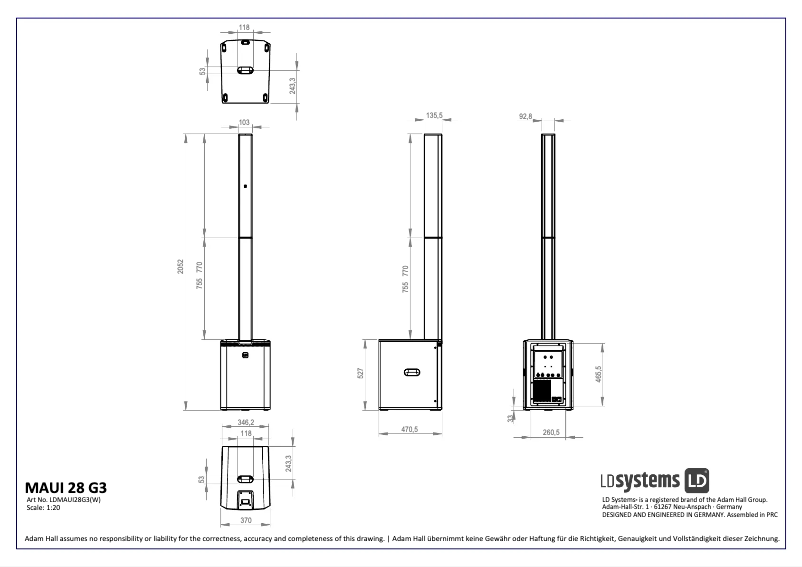 Page n°1 - Fiche technique LD Systems MAUI 28 G3