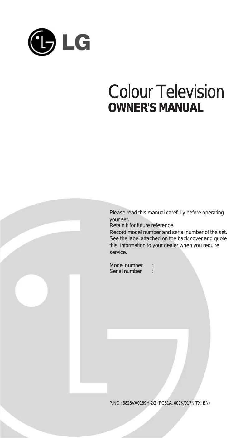 Page n°1 - Manuel utilisateur LG CB20F60