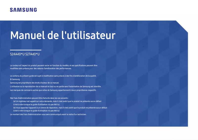 Image de la première page du manuel de l'appareil S24A400UJU